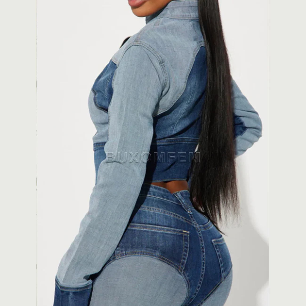 2025, weibliche Langarm-Jeansjacken für Damen, Frühling und Herbst, abgeschnitten, vielseitige Kleidung, stilvolle Spleiß-Jeansjacke, Tops