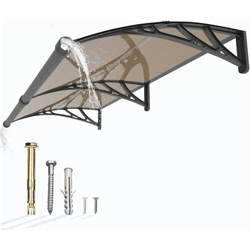 Awning Door Canopy 40x80, Awnings for Doors Polycarbonate Cover Patio Door Awning UV Rain Snow Sunlight Protection Hollow