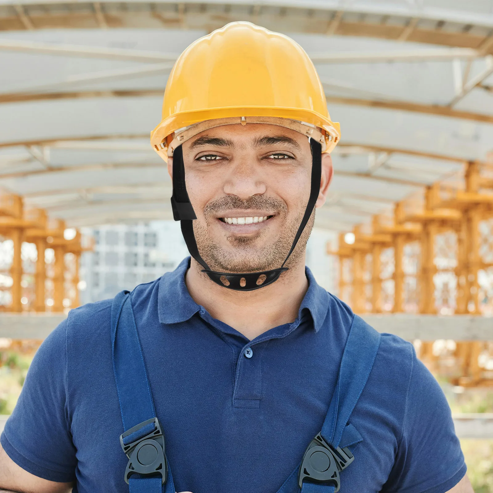 

Safety Construction Chin Strap for Hard Hat Black Adjustable UniversalHelmetStrap AntiWear SkinFriendly Plastic