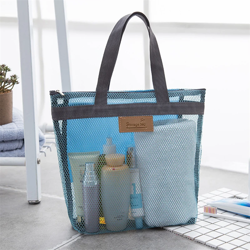 Borse da spiaggia da viaggio borsa portaoggetti di grande capacità da donna articoli da toeletta portatili per esterni nuoto custodie in rete Kit