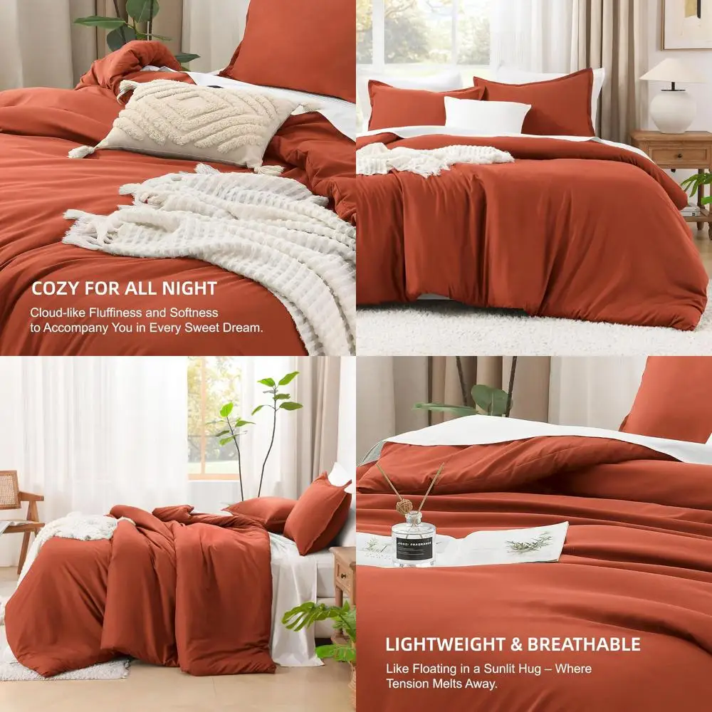 

Комплект легкого одеяла в стиле бохо цвета охры (Burnt Orange) размера King Size с 2 наволочками, одеяло 104x90 и акценты цвета ржавчины