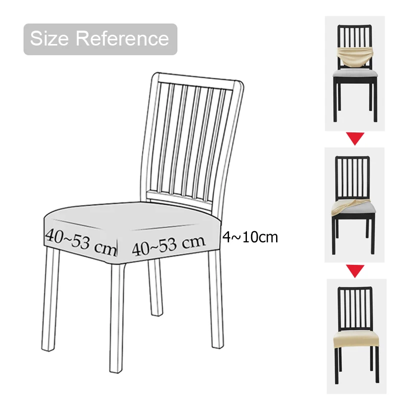 Aksamitny pokrowiec na krzesło bez oparcia Rozciągliwe pokrowce na krzesła do jadalni Dom Kuchnia Biuro Tapicerowane pokrowce na siedzenia