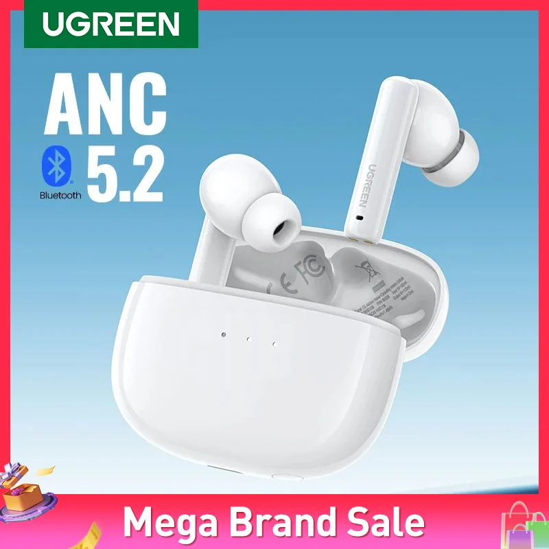 

【New】 Ugreen HiTune T3 ANC беспроводные TWS Bluetooth 5,2 наушники, активное шумоподавление, внутриушные микрофоны, наушники для телефона без рук