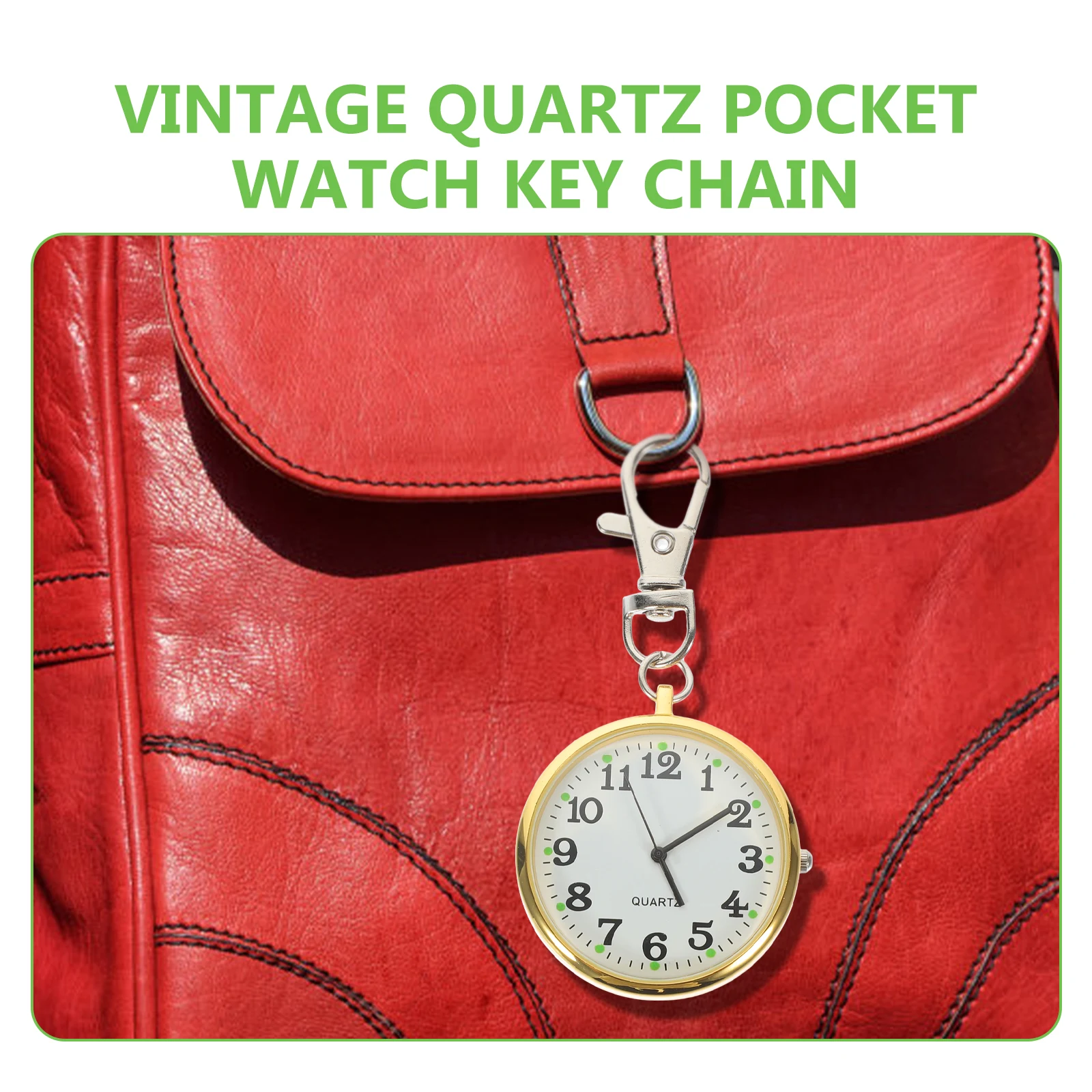 

Quartz Pocket Watch Keychain Alloy Nurse Watch Vintage Key Ring Pendant for Keys Car Decoration Golden Fob Brooch