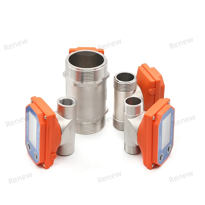 Dry Cell Digital Display Flowmeter Stainless Steel Lcd Electronic Flow Meter Thread Flow Sensor Water For Farm/garden Irrigation