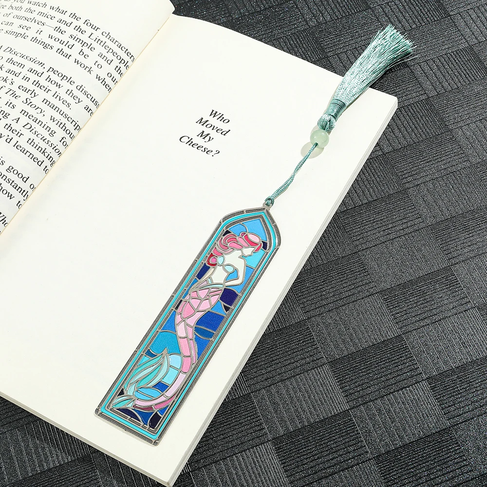 1pcs Mermaid Pane Metal Bookmark, Oil Painting Style, Reading Accessory Suitable for Bookworms, Valentine's Day Gift for Wife