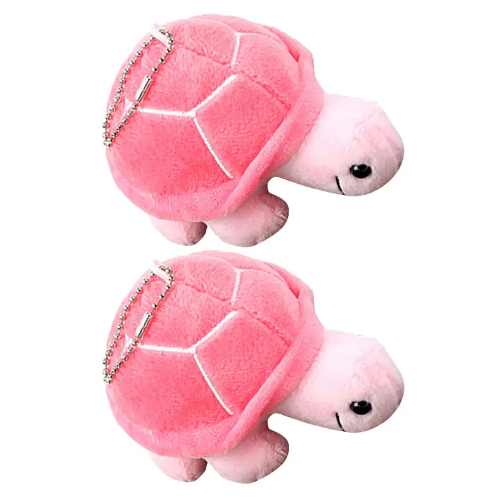 

2pcs Turtle Keychain Mini Stuffed Animal Pendant For Bag Backpack Handbag Diy Charm Keychains Jewelry Craft Accessory