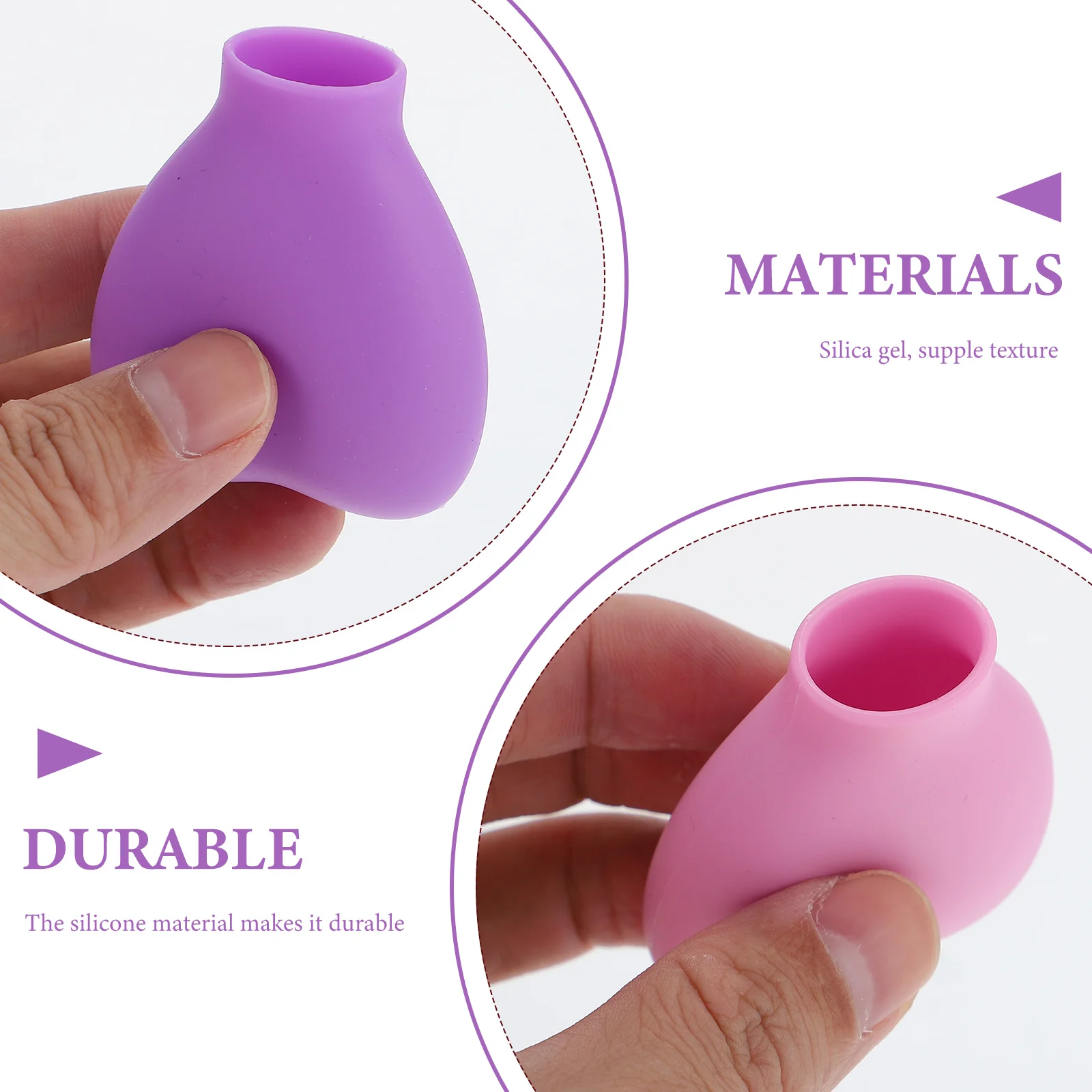 

6pcs Makeup Protector Covers Makeup Brush Lid Silicone Dustproof Travel Case for Brushes Various Sizes Preserve Bristles