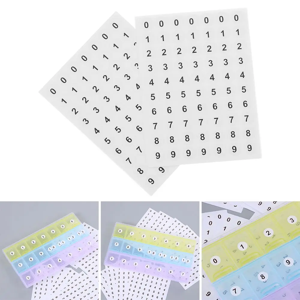 12 Sheets Craft Self Adhesive Diamond Paint Storage Number Stickers Package Label Tags Distinguish