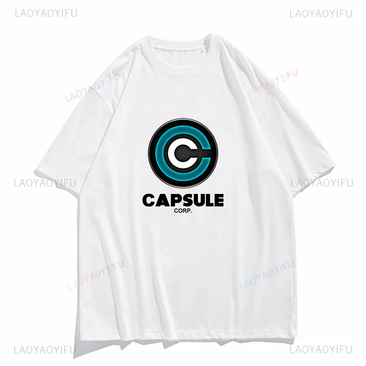 Nostalgia Anime Imaginary Firm Capsule-Corp Pattern Print Tops Vintage T Shirt Men Clothing Graphic Cotton Breathable Tee Unisex