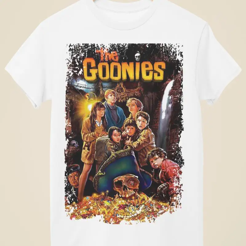 

Белая футболка унисекс в стиле постер фильма The Goonies