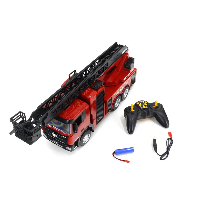 Huina 9チャンネル 1/18 合金製 ラジコン 消防車 登山救助 クラウドラダー搭載 消防エンジニアリング車両