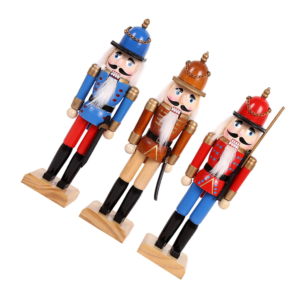 

Wooden Nutcracker Decoration Christmas Ornaments Home Party Gift Statues Family Friends Kids Desktop Bookshelf Office Holiday