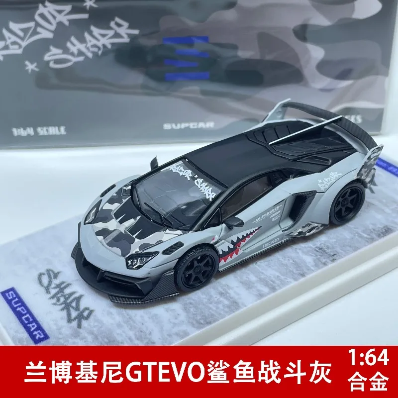 In Stock 1:64 Shark Battle Grey Alloy Car Model Die-Cast Static Car Model Creative Decoration Item Holiday Gift