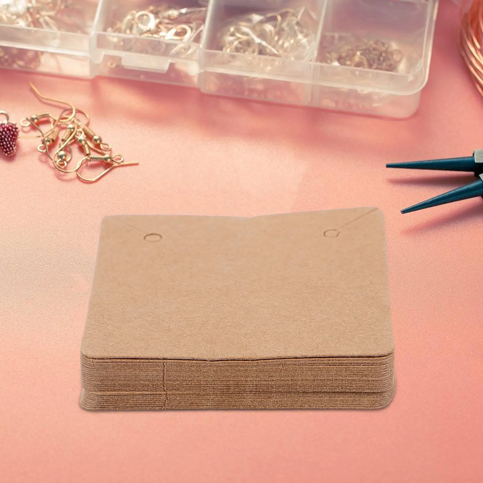 

50Pcs Earring Cards Kraft Paper Jewelry Display Cards for Earrings Necklaces Storage Packaging DIY Custom Labeling Sturdy