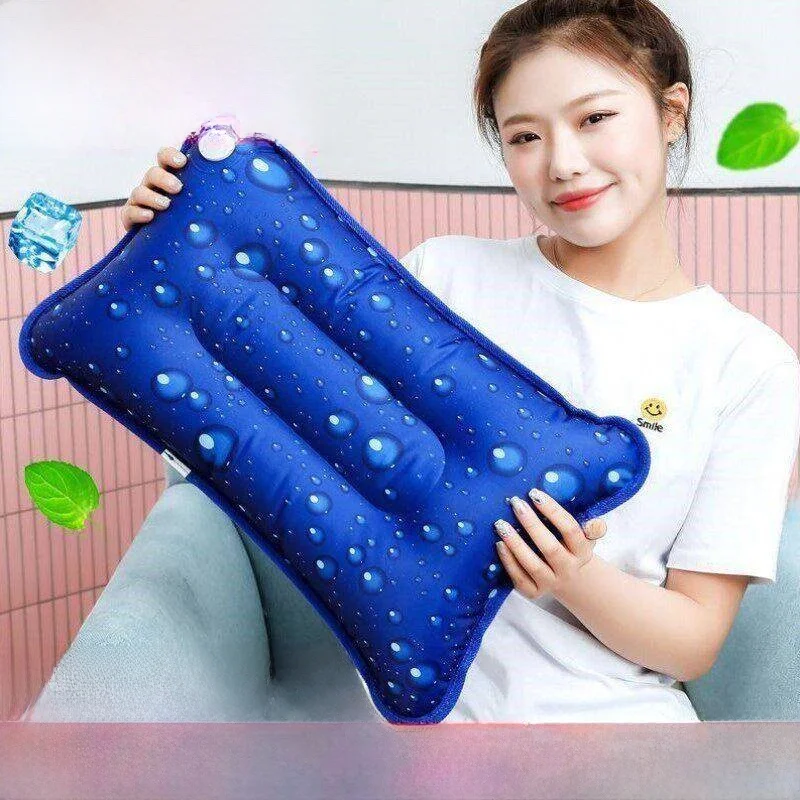 Inflatable Cooling Pillow Long Rectangle Water Filled Sleeping Pillow for Children And Adults Summer Temperature Reducing Pillow view 3