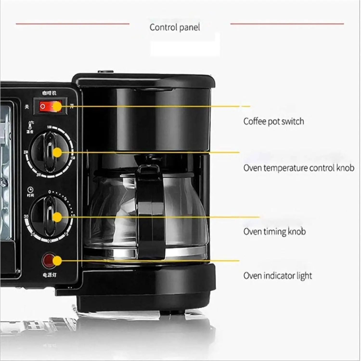 เครื่องทําอาหารเช้ามัลติฟังก์ชั่นพร้อมเครื่องปิ้งขนมปังขนาดเล็กเตาอบไฟฟ้า, สถานีเครื่องทําอาหารเช้า 3 ใน 1, เครื่องทําแซนด์วิชไข่อาหารเช้า (B
