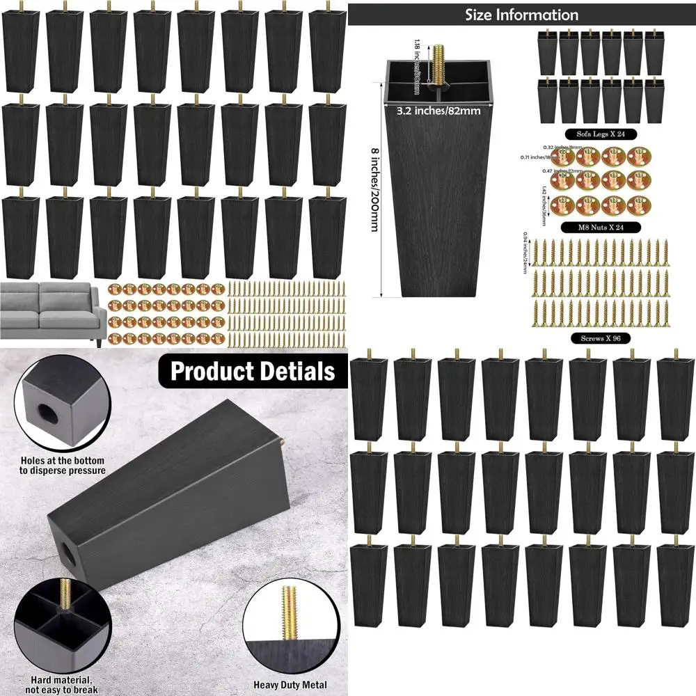 

8 сменных пластиковых ножек для мебели в стиле середины века: для диванов, кушеток, кроватей, журнальных столиков и комодов