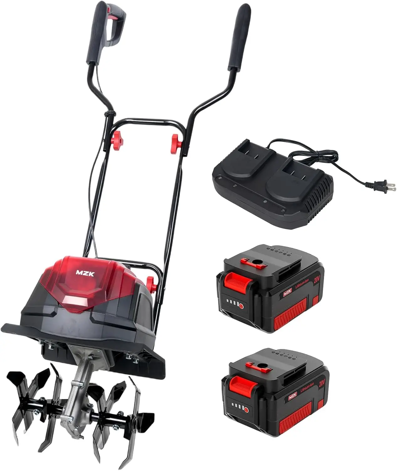 

Аккумуляторный садовый культиватор 40В, ширина 12 дюймов, для почвы и газона, с 2 аккумуляторами и зарядным устройством