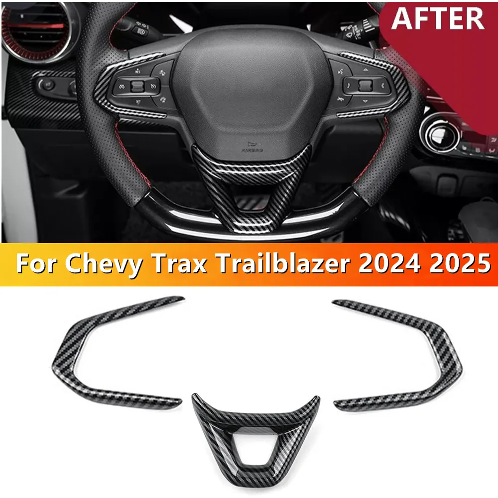 

Для Chevrolet Trax Trailblazer 2024 2025 автомобильная панель рулевого колеса, наклейка, декоративная накладка, аксессуары из АБС-пластика