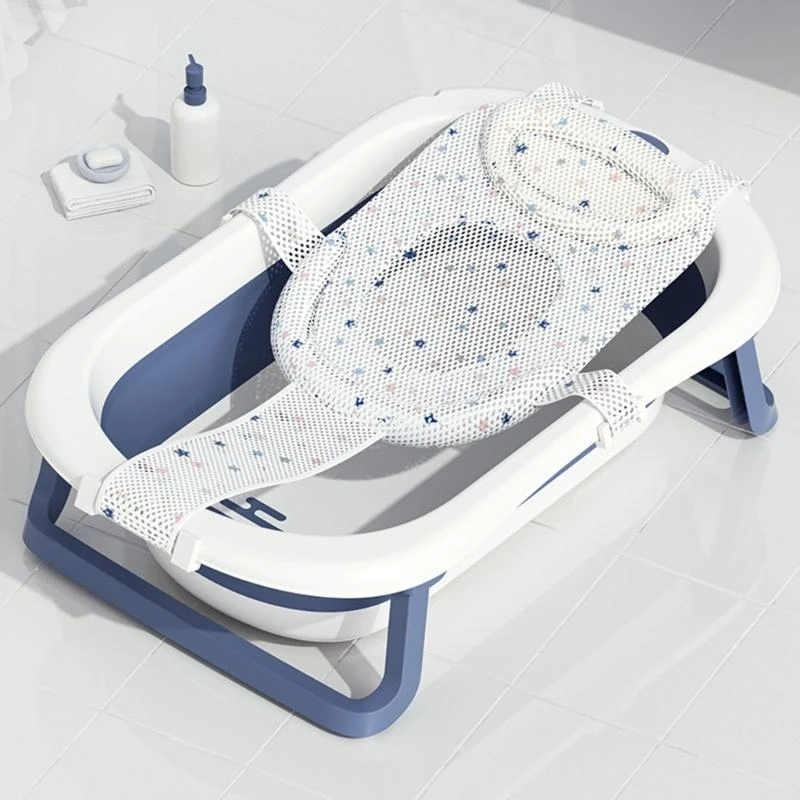 

J15U Безопасная детская кроватка для ванной, сетчатый карман для ванны с 5 кнопками, регулируемая и удобная подушка для душа для