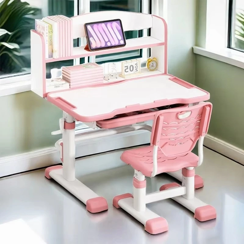 Ergonomic Children's Learning Desk With Bookshelf Big Size Study Desk Modern Home Furniture