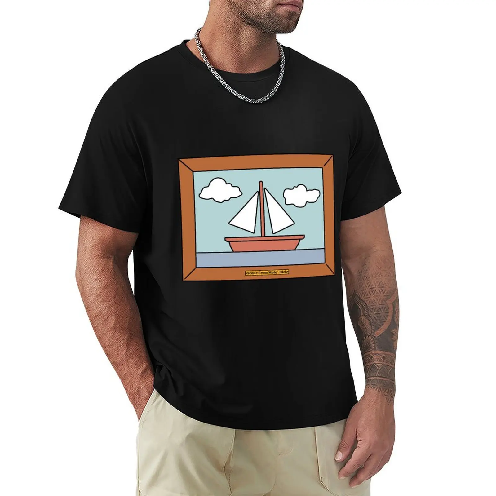 

Scene From Moby-Dick T-Shirt plus size tops graphics mens shirts graphic tee