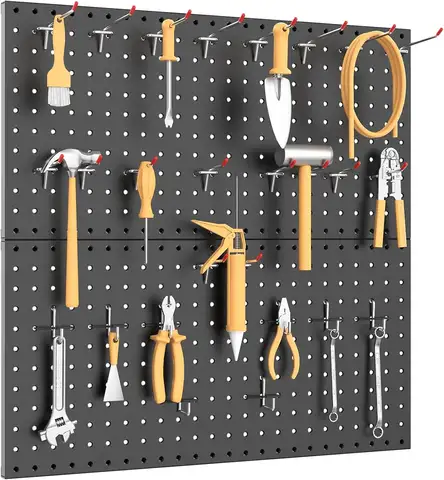 1pcs Metal Pegboard Panels for Wall Garage Tools Pegboard for Garage, Workbench, Peg Board Tool Organizer Board