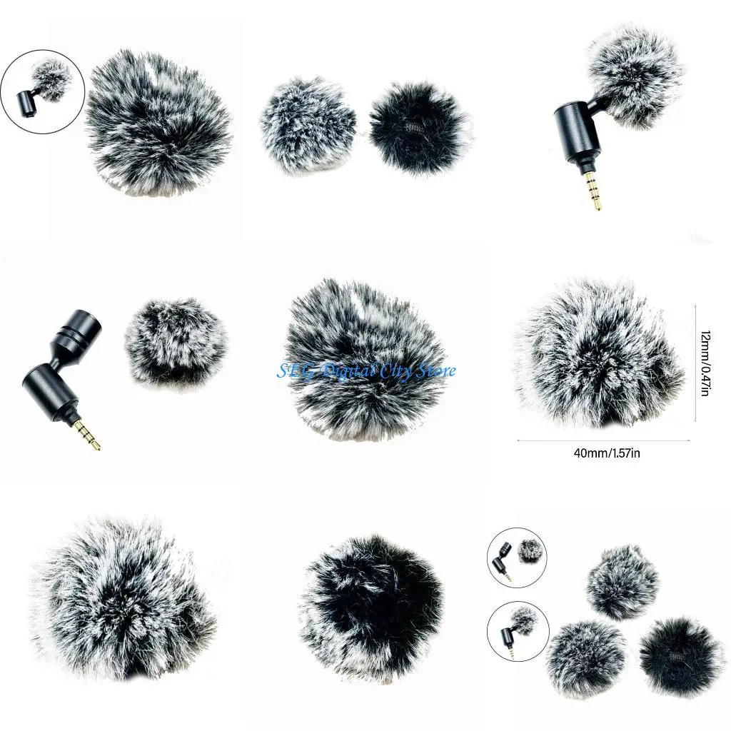 

U75B Furry Mic Cover Soft Lapel Microphone Windscreen Protects Against Moisture