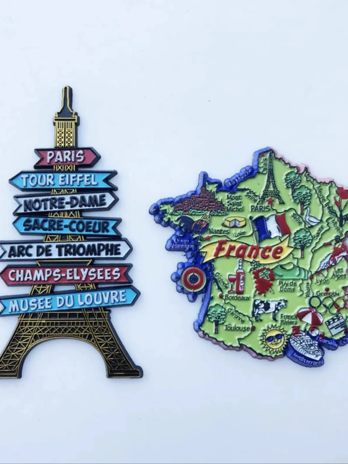 

France Creative Dropping Glue Map Message Post Tourism Memorial Eiffel Tower Craft Gift Magnetic Refrigerator Paste