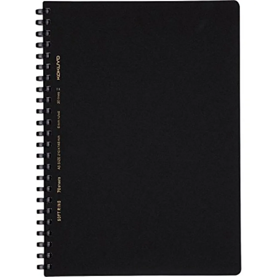 

Spiral Lined Notebook, 8.3'' x 5.8'' Business Journal A5 Soft Ring Notebooks with A 6mm Ruled, 70 Perforated Sheets, Black 1 Su
