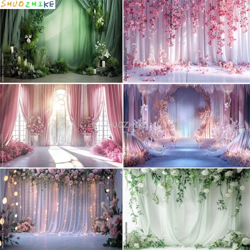 

Otherworldly Landscapes Dreamy Wedding Photography Backdrops Birthday Party Decor Aesthetic Bride Floral Photo Background HL-01