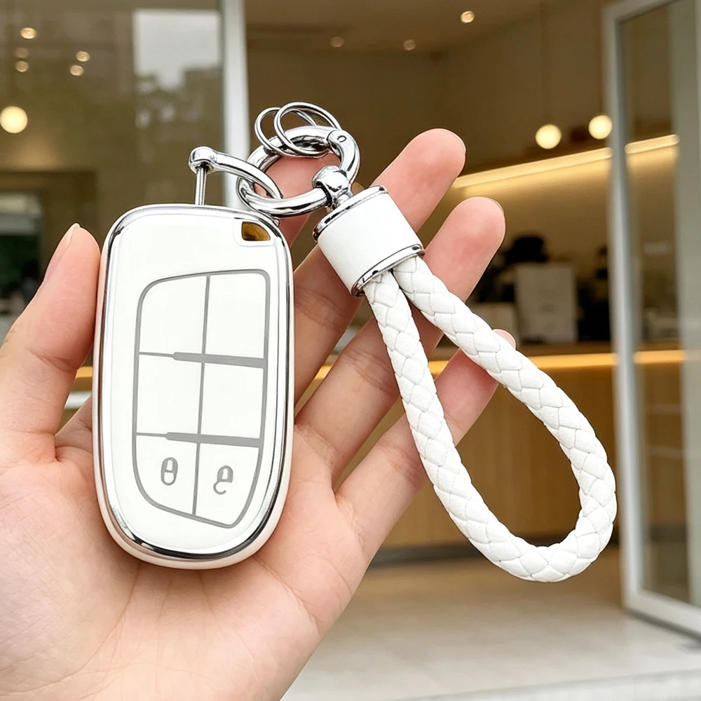 TPU Car Smart Key Case Shell for Jeep Cherokee Dodge Ram 1500 Journey Charger Dart Challenger Durango Chrysler 300 CY24 Fob