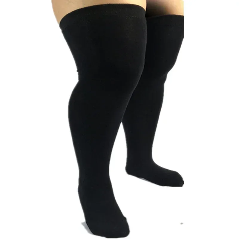 Oberschenkelhohe Socken Damen Plus Size Strümpfe Übergroße Damen Kniestrümpfe Große Große Lange Weiße Socken Schwarz Gestreift 3XL 4XL XXXXXL