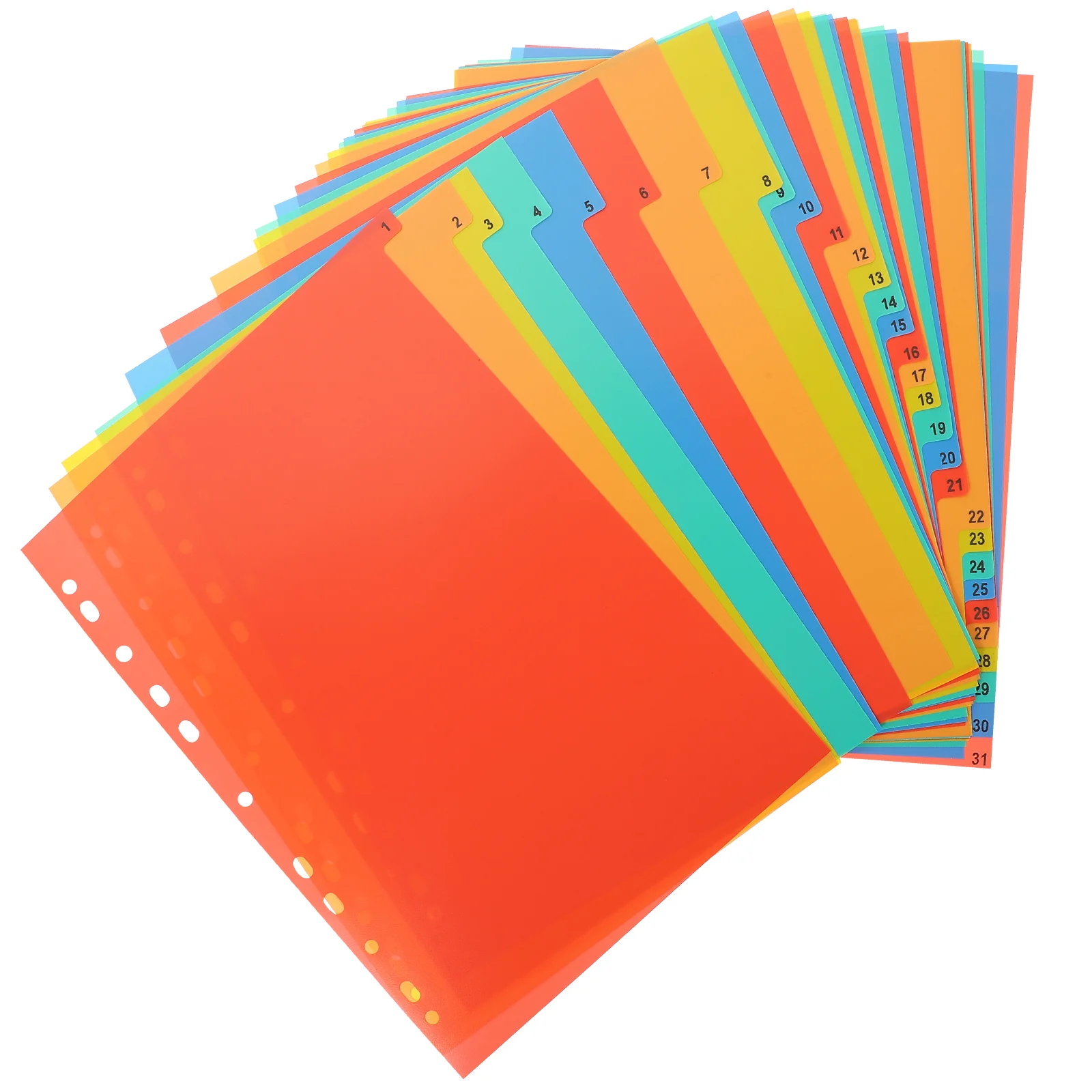 A4 Index Divider Binder Loose-leaf Page Markers Coloured Card File Box Punched Dividers Pvc Notepad Office Notebooks