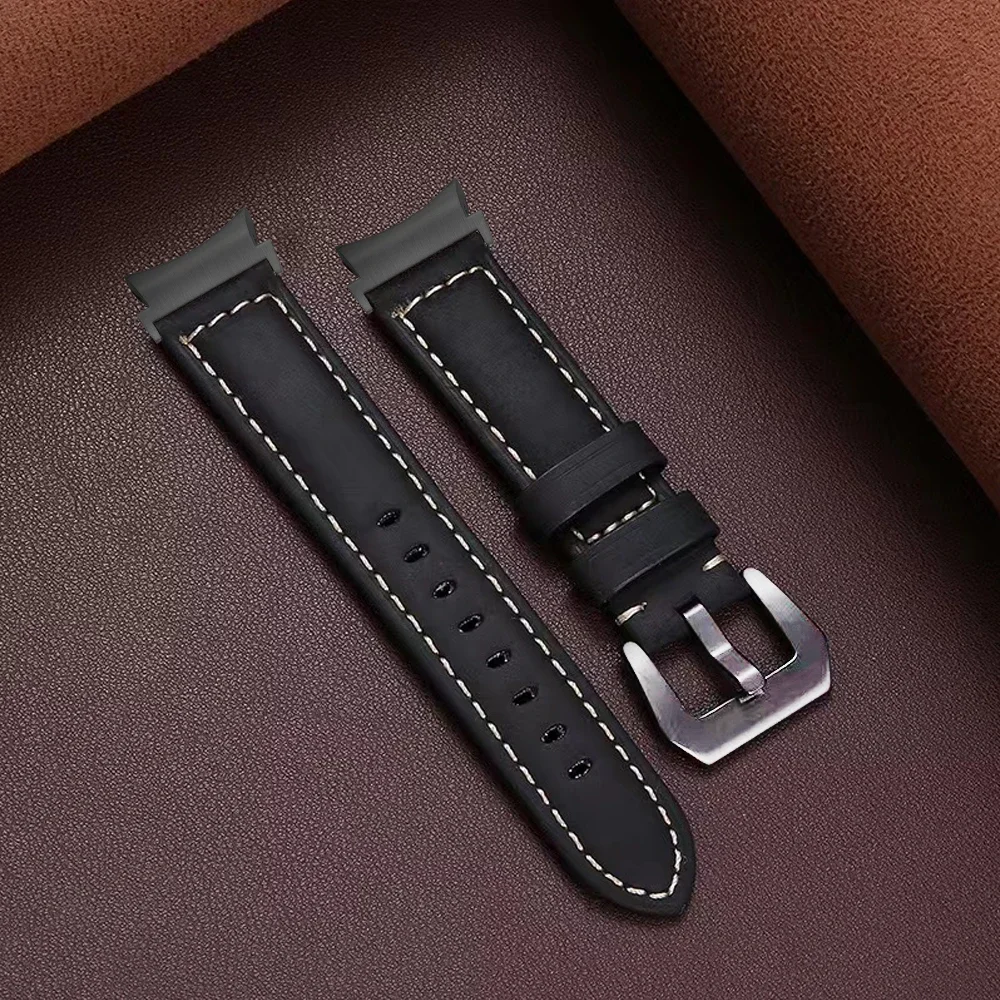 No Gaps Wristband for Samsung Galaxy Watch 4 5 6/5 pro 45mm 44mm 40mm Band Leather Bracelet Watch4 6 Classic 43m 46mm 47mm Strap