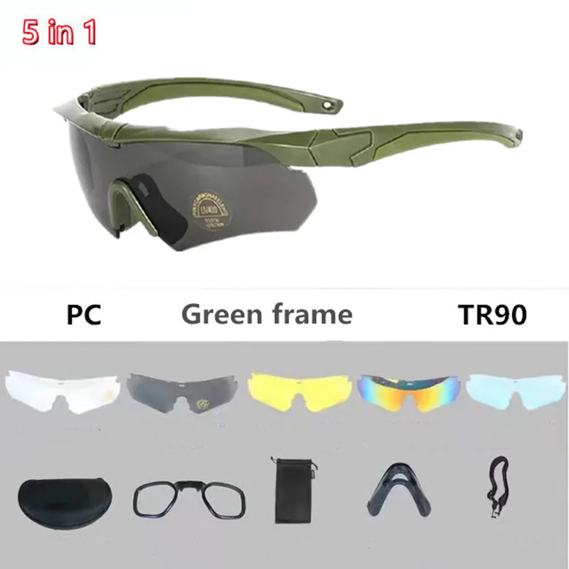 Imagem -05 - Óculos de Segurança Esportiva para Homens Óculos Militares Óculos de Sol à Prova de Balas Lentes Balísticas Tr90