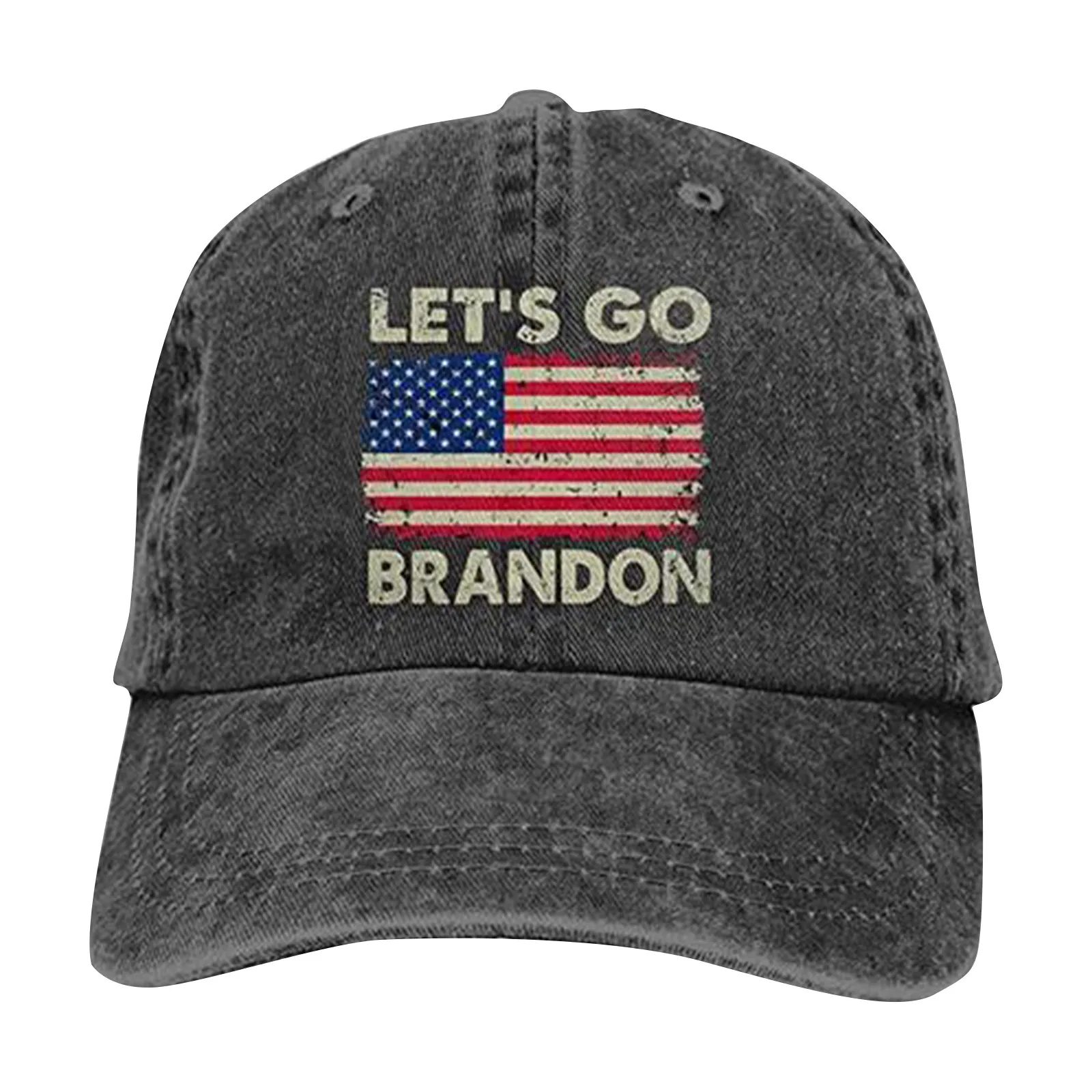 Washed Let'S Go Brandon Hat Trending Usa Flag Cap Bestseller Vintage Adjustable Baseball Hat Top Seller Denim Dad Cap 2026 T1