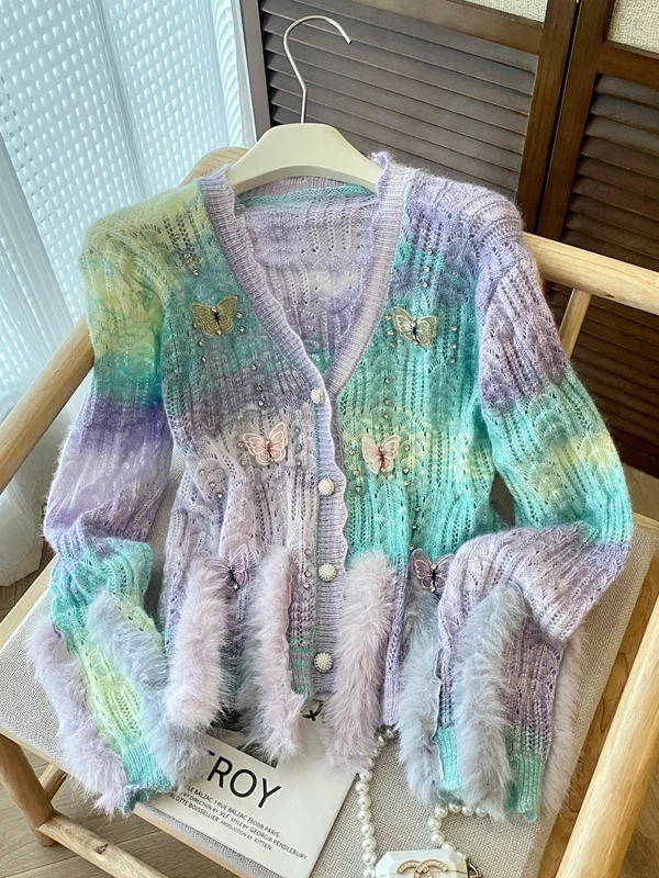 

Оригинальный дизайн adient женский вязаный кардиган верхняя одежда весна осень сезонный длинный све трикотаж стандартного кроя