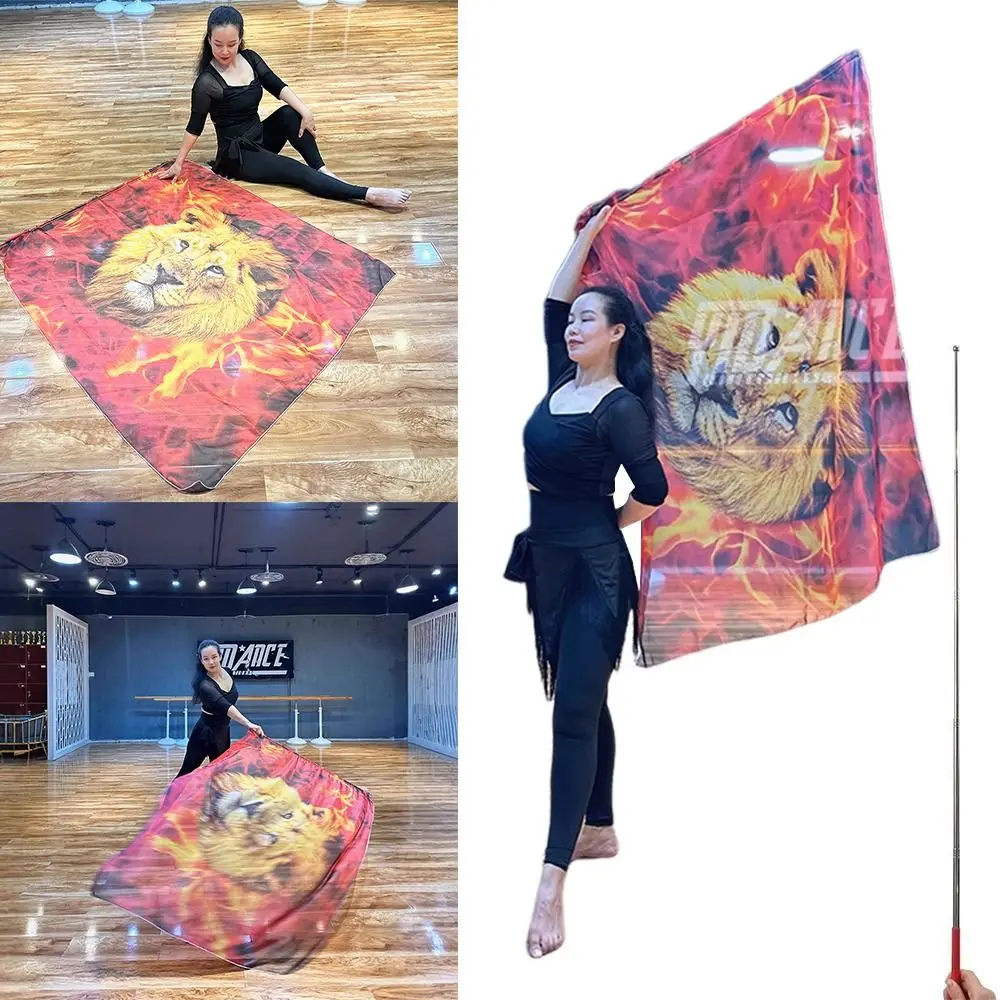 com varas telescópicas acessórios de dança do ventre adereços multicoloridos leves bandeiras semi-circulares hastes escaláveis portáteis