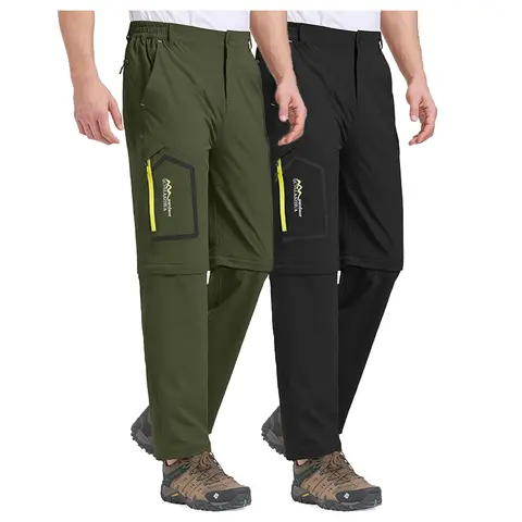 Fishing Hiking Pants for Men Trekking Waterproof Convertible Quick Dry Pants for Wading Lightweight Breathable