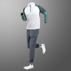 Quick Dry Sportswear Sets Men Long Sleeve Ice Silk Sweatshirt Sweatpants Fitness Casual Outdoor Breathable Spring Summer Clothes