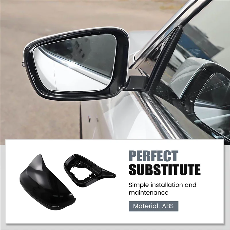 

NEW-Car Rearview Mirror Cover Cap Side Mirror Frame Trim With Base For BMW 3 5 Series G20 2018-2024 G30