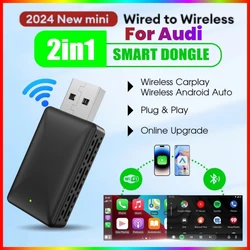 Wireless Carplay Adapter Android Auto Smart Dongle 2in1 For Audi A3 A4 A5 A6 A7 A8 Q3 Q4 Q5 Q6 Q7 Q8 S4 S5 S6 RS4 RS5 RS6