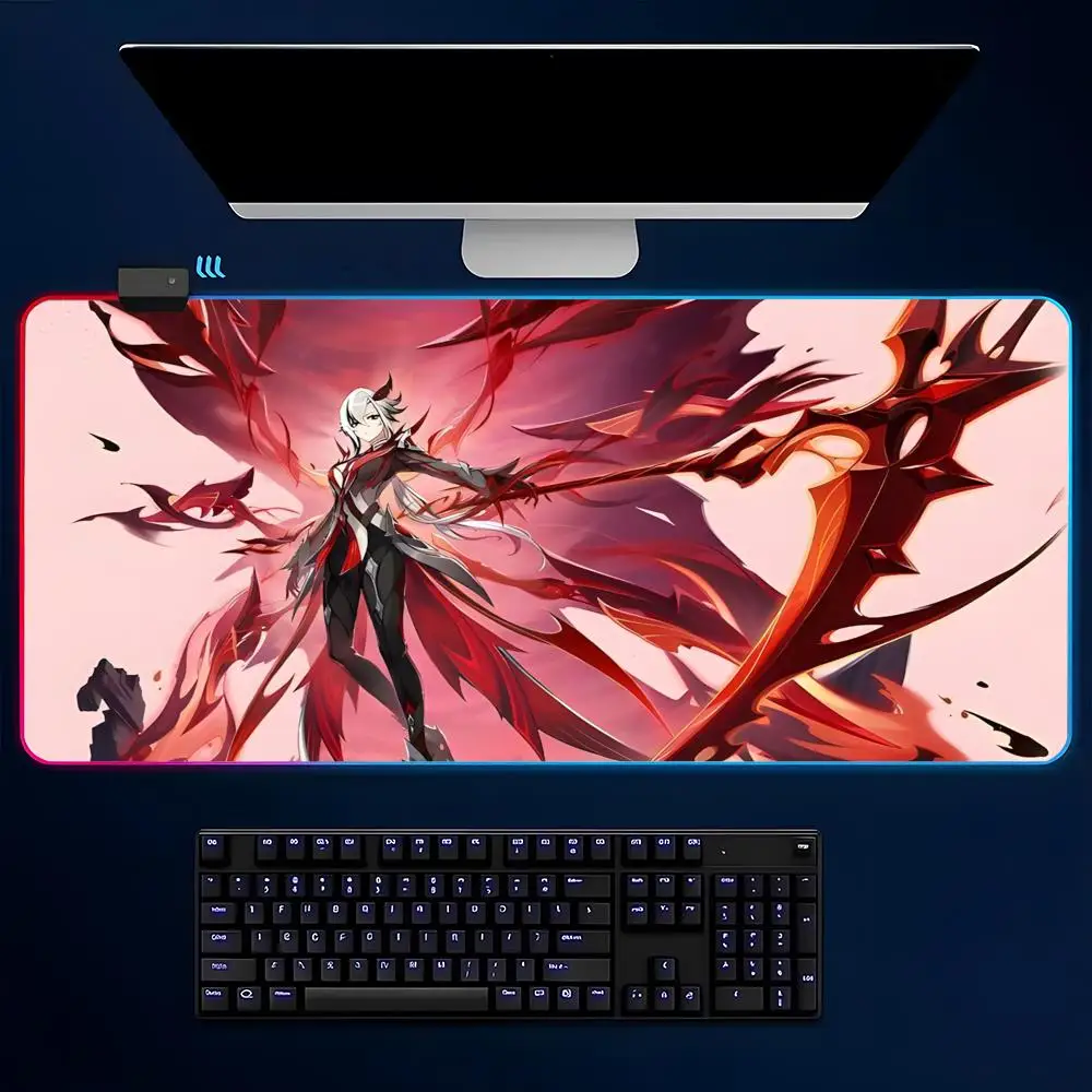 

Игровой коврик для мыши Genshin Impact, большой, с защитой от скольжения, утолщенный, для компьютерной клавиатуры и стола