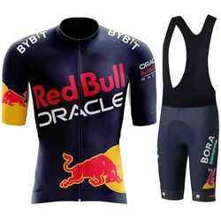 Tricuta-Vêtements de cyclisme pour hommes, uniforme de vtt Red Bull, veste de vélo pour hommes, ensemble de maillot d'été, tenue de sport, bavoir masculin, 2024