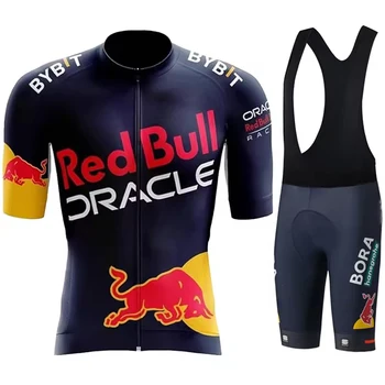 Tricuta Radfahren Mann Kleidung MTB Red Bull Uniform männer Jacke Kleidung Bike 2024 Sommer Jersey Set Sport Tragen Outfit männlichen Bib