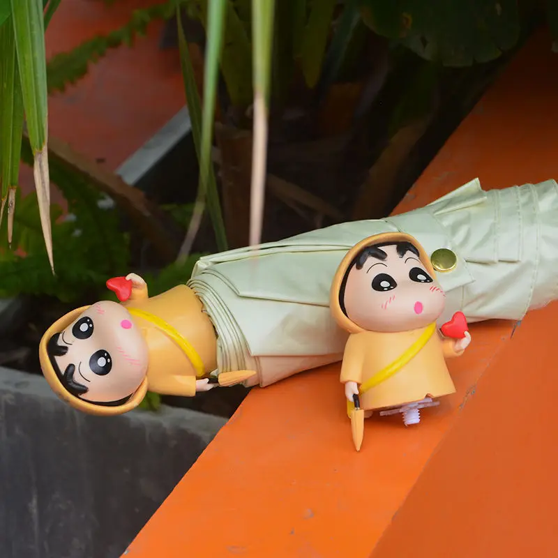 Kawaii Crayon Shin Chan Umbrella Women's Cartoon Dual-use Student Folding Fully Automatic Cute Color Rubber Sunshade Umbrella