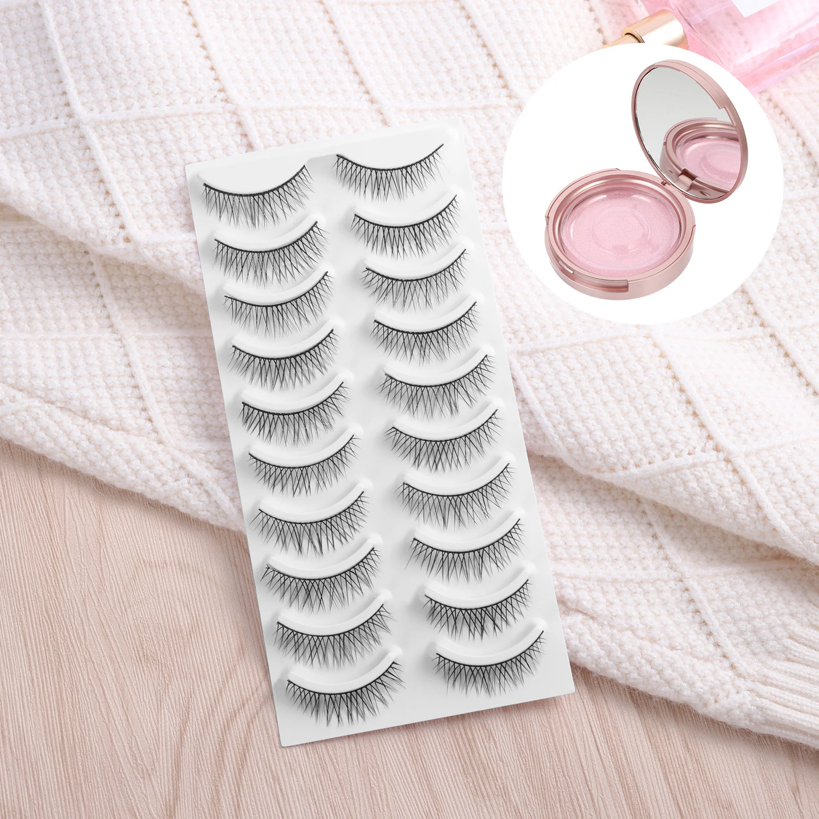 

6Pcs False Eyelash Storage Boxes Round Clear Mirror Lash Holder Empty Eyelash Organizer Case for Gift Makeup Glitter Lash Case