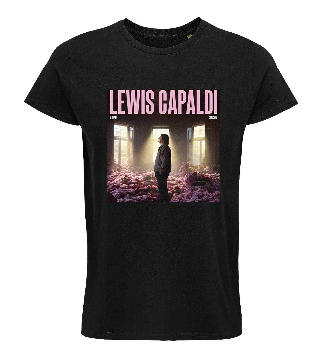 Camiseta de Lewis Capaldi, gira de conciertos en vivo 2026, música, concierto en Italia, camiseta de algodón para todas las estaciones, camisetas gráficas